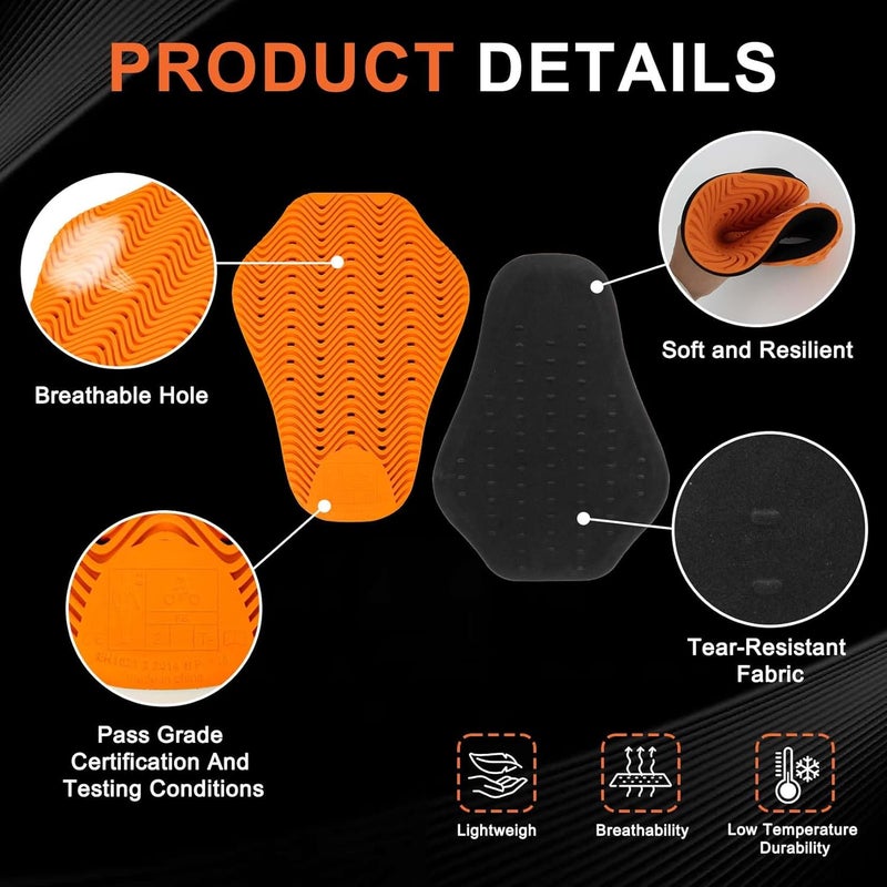 psler CE Level 2 Motorcycle Armor - CE Level 2 Motorcycle Armor Jacket Inserts Motorcycle Jacket Pads for Motorcycle Jackets,Back - Image 3